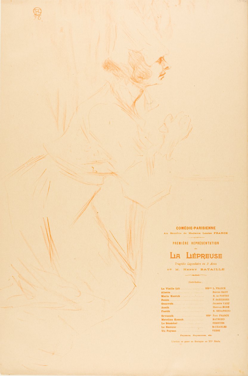 Programma voor La Lépreuse door Henri de Toulouse Lautrec