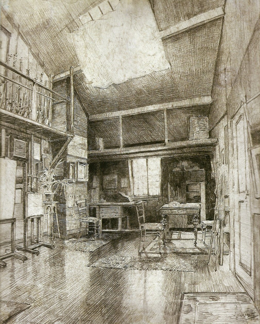 Het atelier van de kunstenaar in Boitsfort door Henrique Alvim Correa