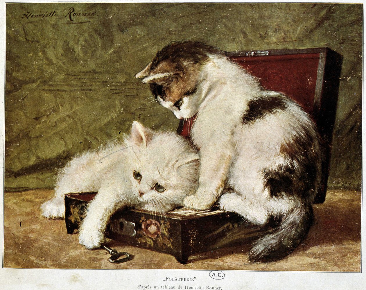Folatrerie (kittens) door Henriëtte Ronner Knip