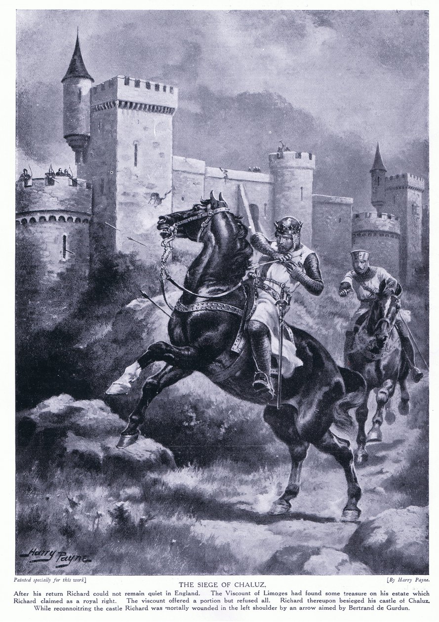 Het beleg van Chaluz (Richard I dodelijk gewond), jaren 1920 door Henry A. Payne