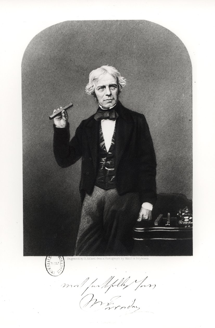 Portret van Michael Faraday (1791-1867) door Henry Adlard