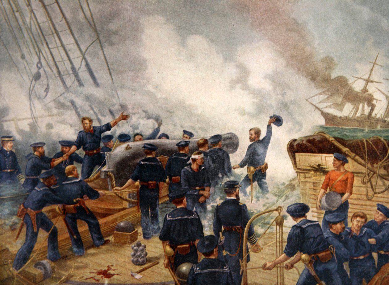 Kearsage laat de Alabama zinken, 19 juni 1864 door Henry Alexander Ogden