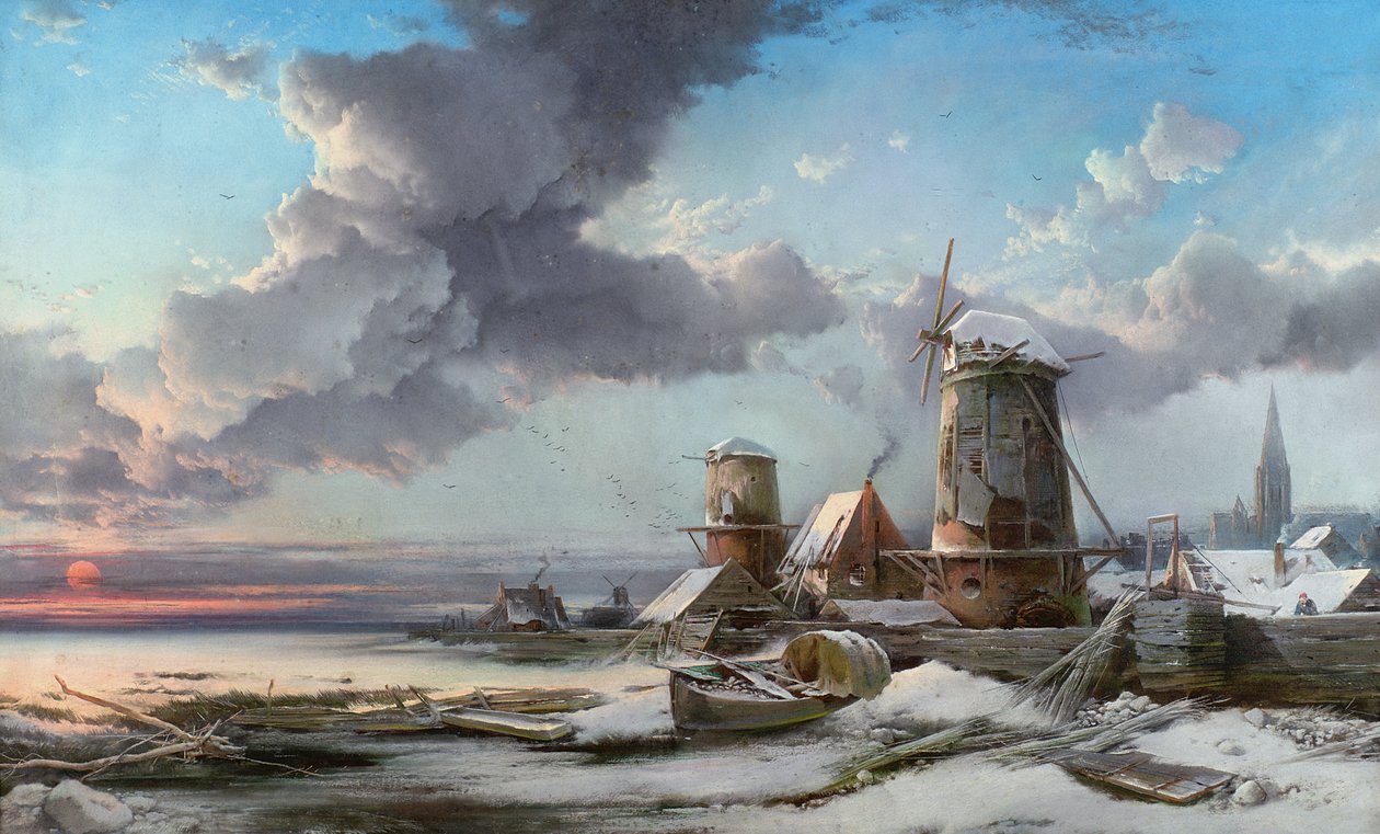 Vrieskoude Zonsopgang, Leiden door Henry Bright