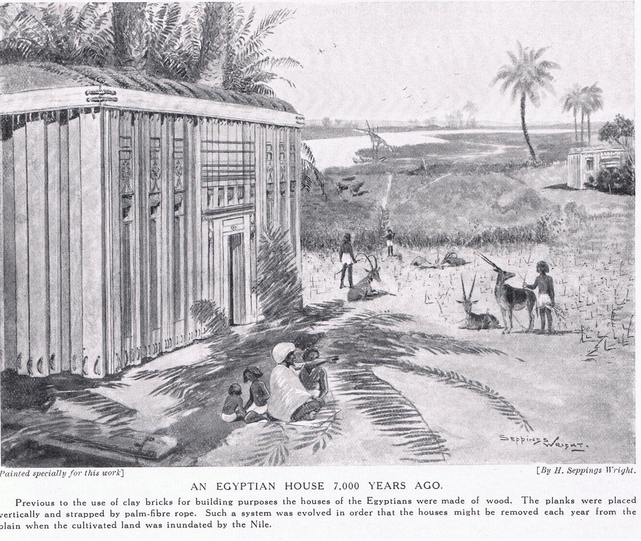 Een Egyptisch huis 7000 jaar geleden door Henry Charles Seppings Wright