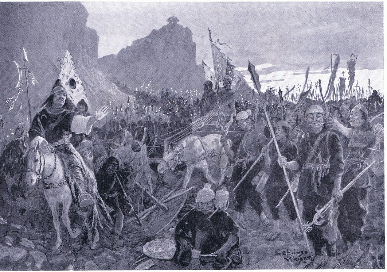 Soldaten met bits in hun mond 1000 v.Chr. door Henry Charles Seppings Wright