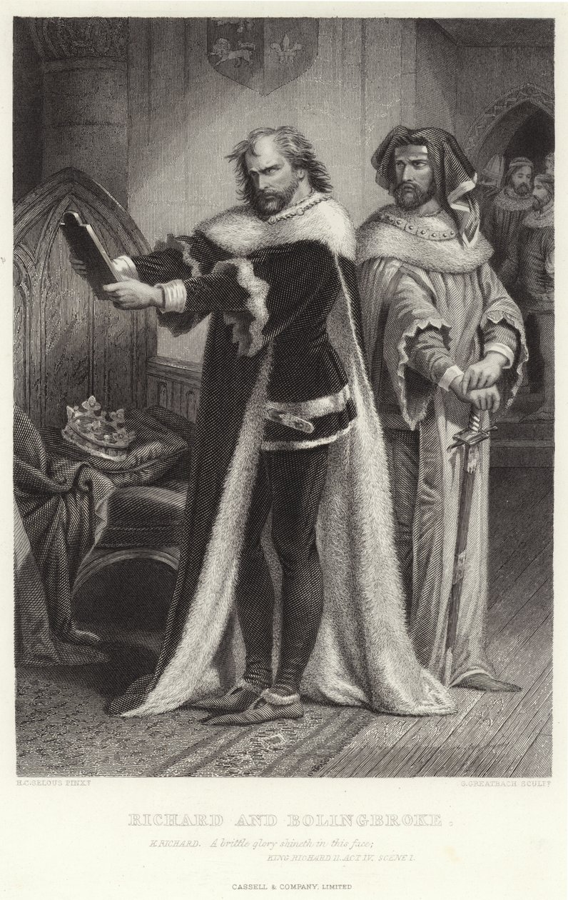 Richard en Bolingbroke, Koning Richard II, Act IV, Scene I door Henry Courtney Selous