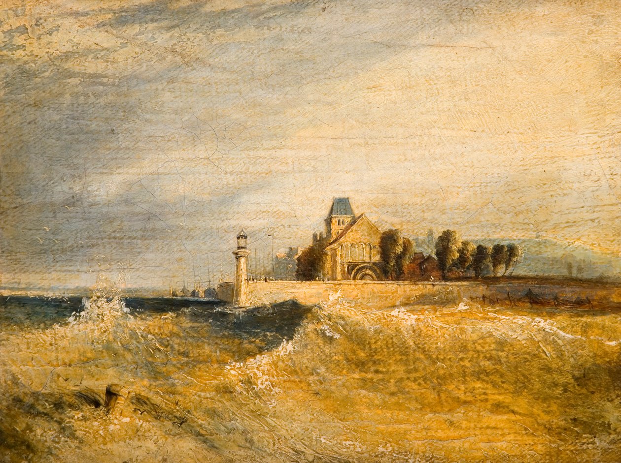 Kustscène met Pier door Henry Dawson