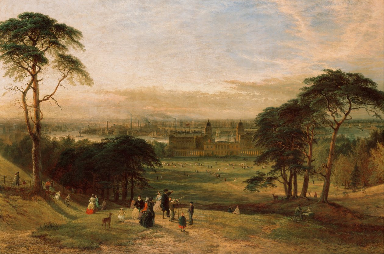 Londen vanaf Greenwich Hill door Henry Dawson