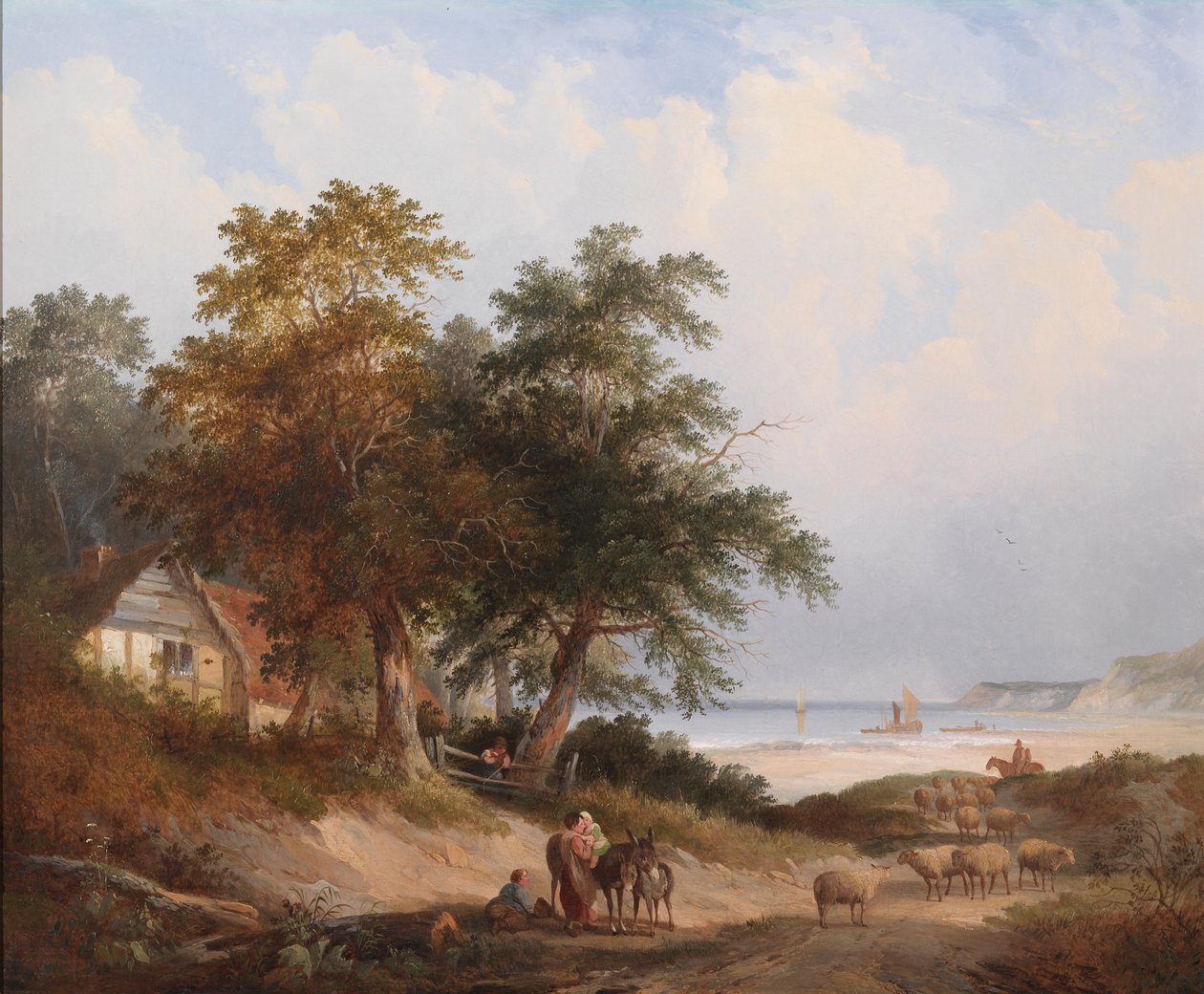 Een kustlandschap, Isle of Wight door Edwin Henry Boddington