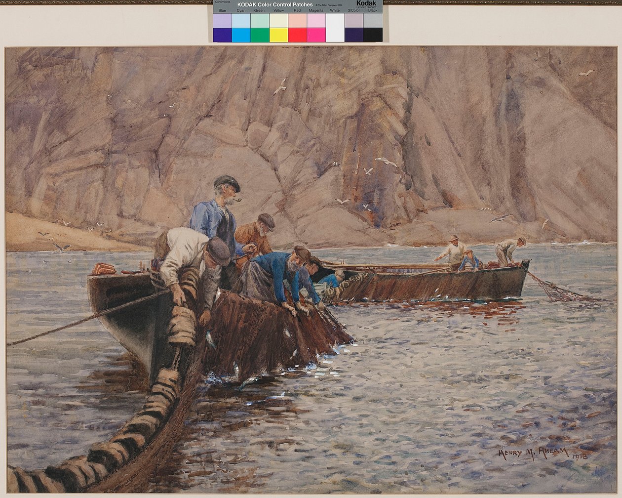Seine Vissen, 1913 door Henry Meynell Rheam