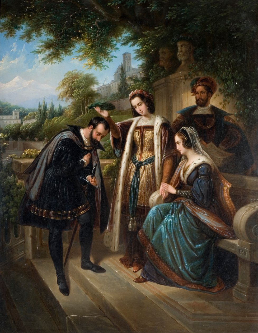Koningin Isabella en Columbus door Henry Nelson O