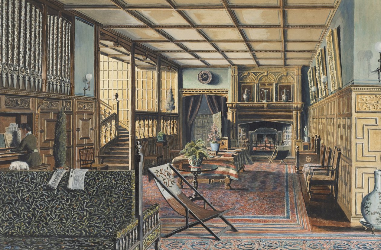 Het Interieur van Hall Place, Leigh, nabij Tonbridge, Kent door Henry Robert Robertson