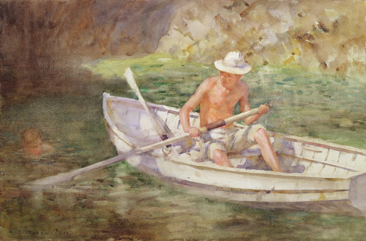 Groene Wateren, 1911 door Henry Scott Tuke