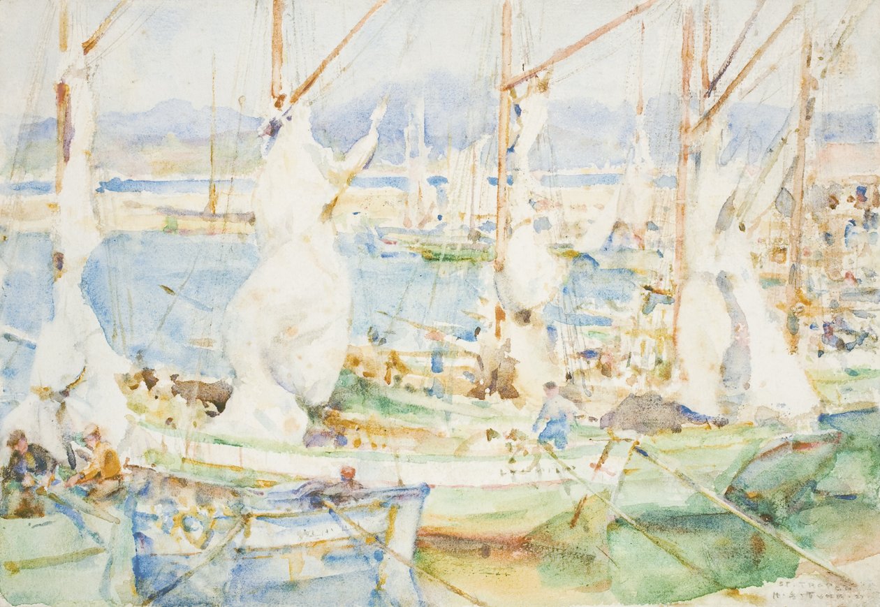 St. Tropez, 1927 door Henry Scott Tuke