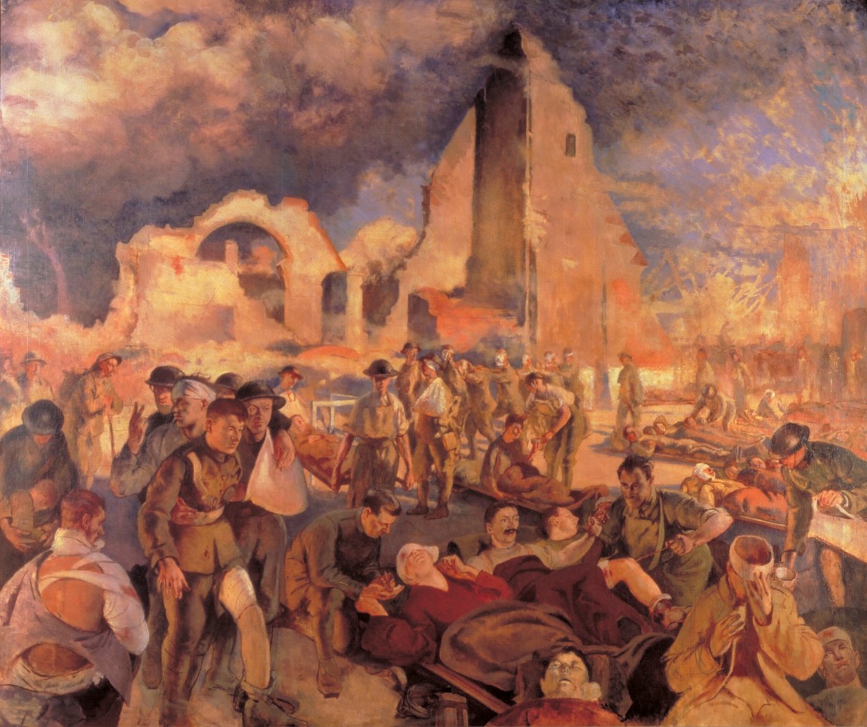 Een geavanceerd verbandstation in Frankrijk, 1918 door Henry Tonks
