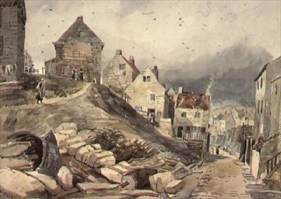 Straatscène, Robin Hoods Bay door Henry Barlow Carter