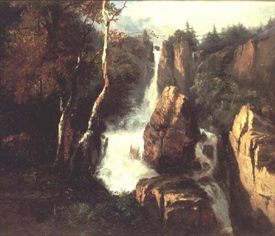 Een Alpenwaterval door Henry Bright