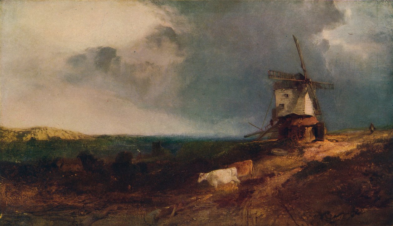 Landschap met Windmolen, 19e eeuw, 1917 door Henry Bright