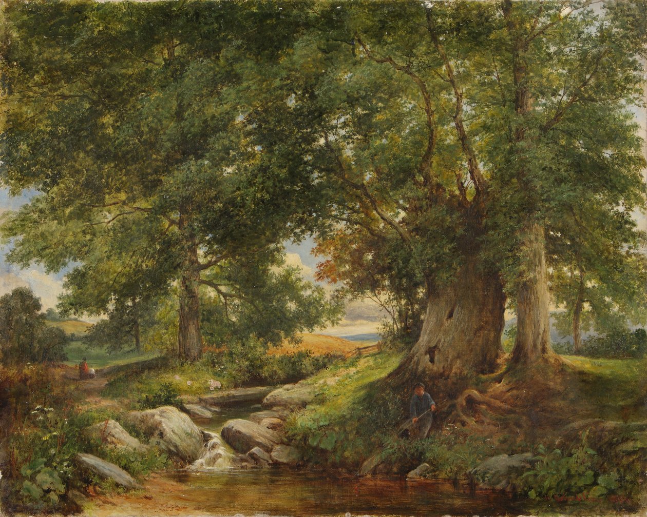Een Forelbeek bij Worcester, 1866 door Henry Chaplin