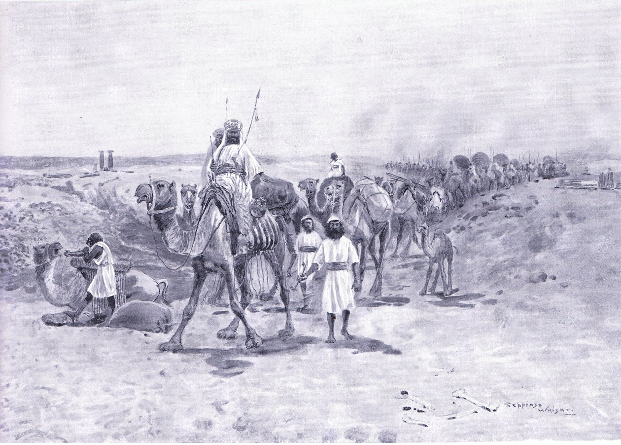 Salomo stuurt geschenken naar Hiram door Henry Charles Seppings Wright