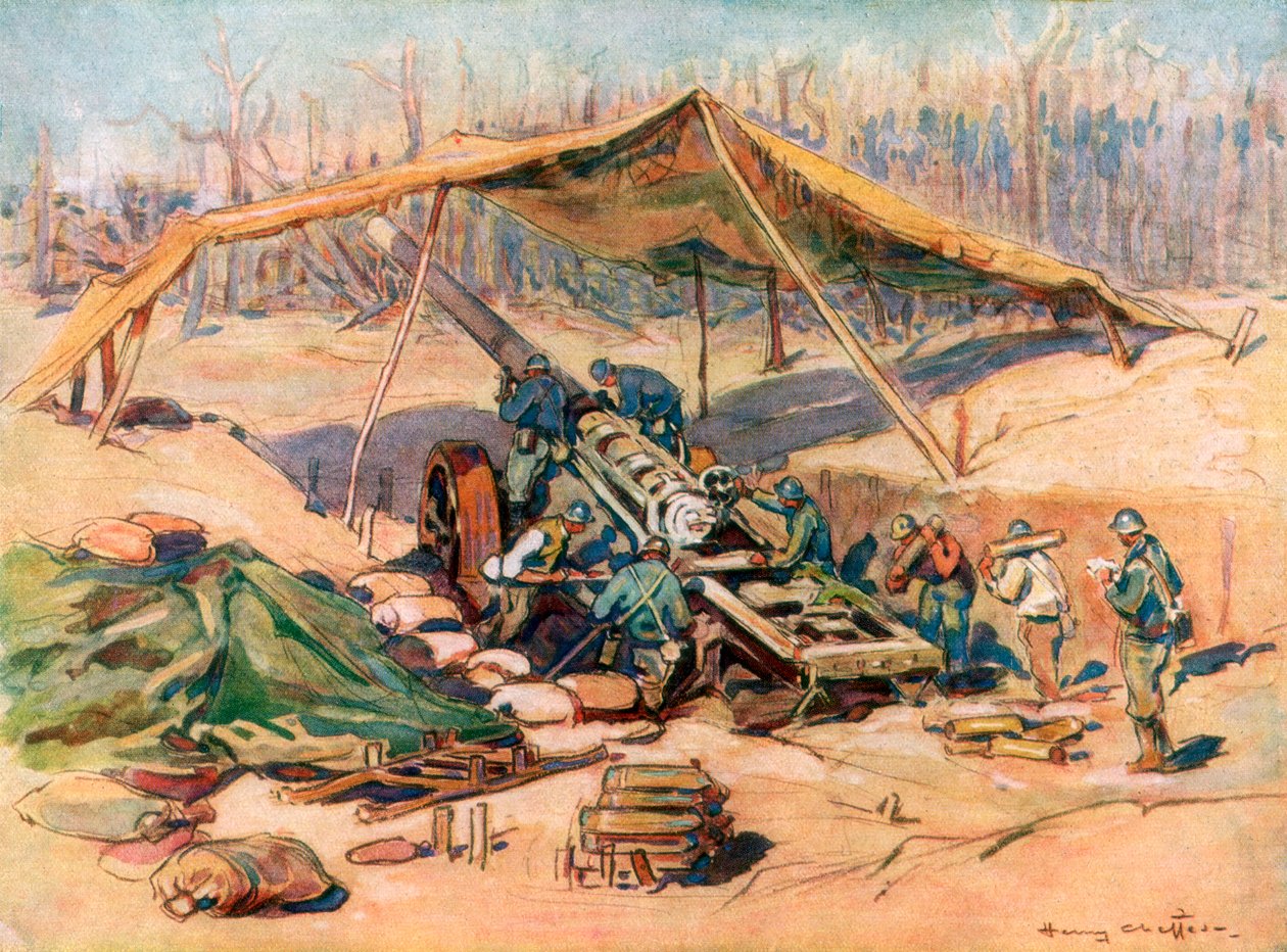 Franse artilleriepositie, Frankrijk door Henry Cheffer