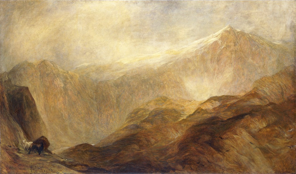 Snowdon, 1848-1912 door Henry Clarence Whaite
