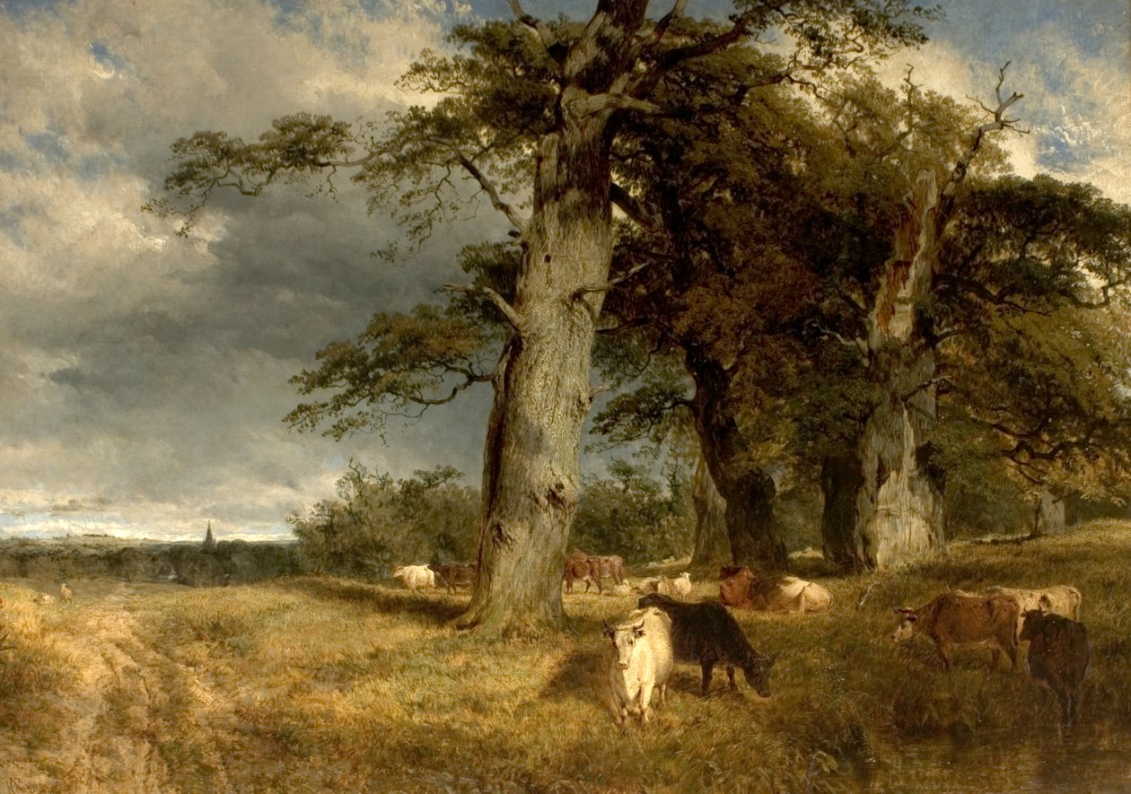 Landschap in de Dukeries, Nottinghamshire, 1850 door Henry Dawson