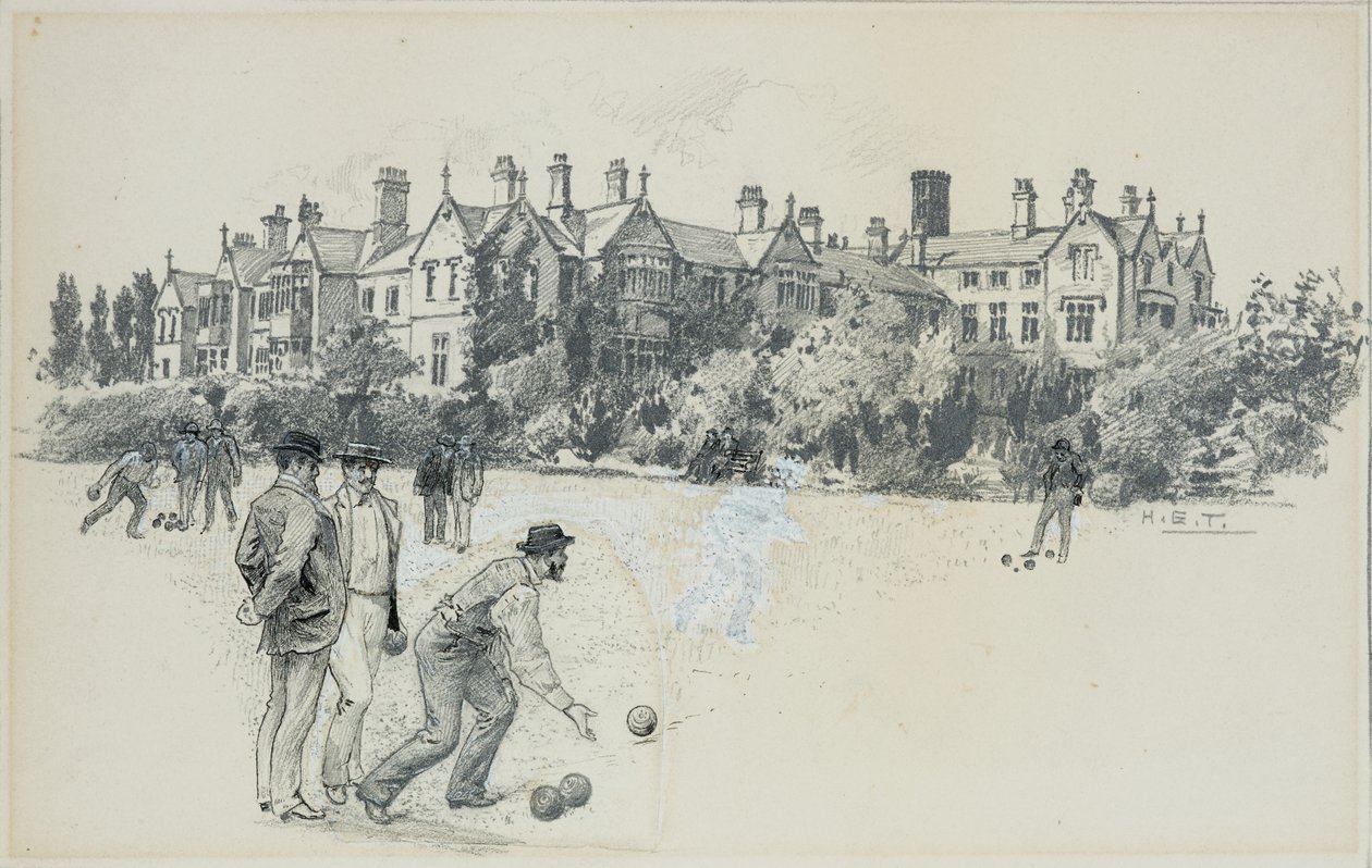 Cheadle Asylum vanaf de Bowling Green door Henry Edward Tidmarsh