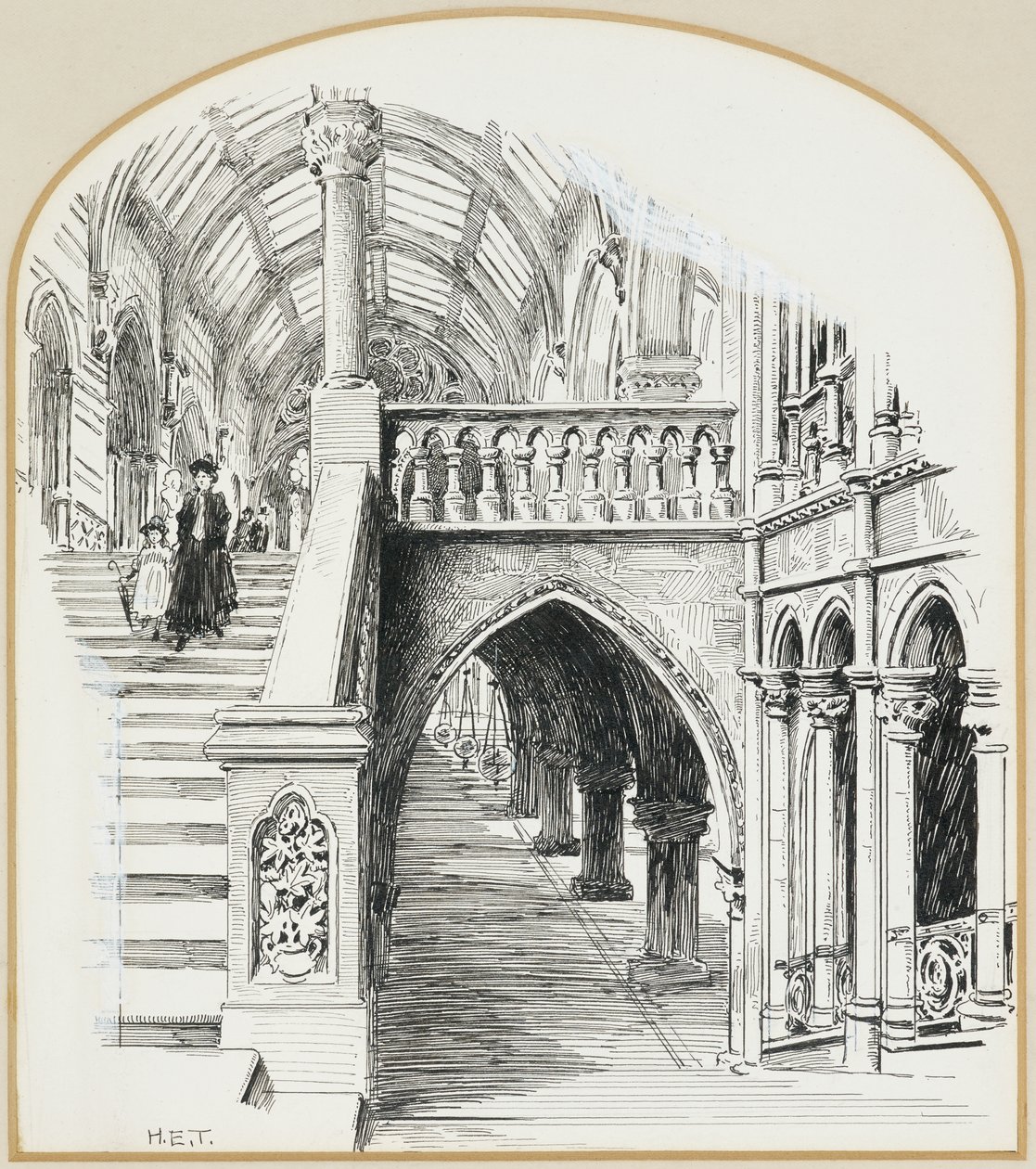 De grote trap, stadhuis door Henry Edward Tidmarsh