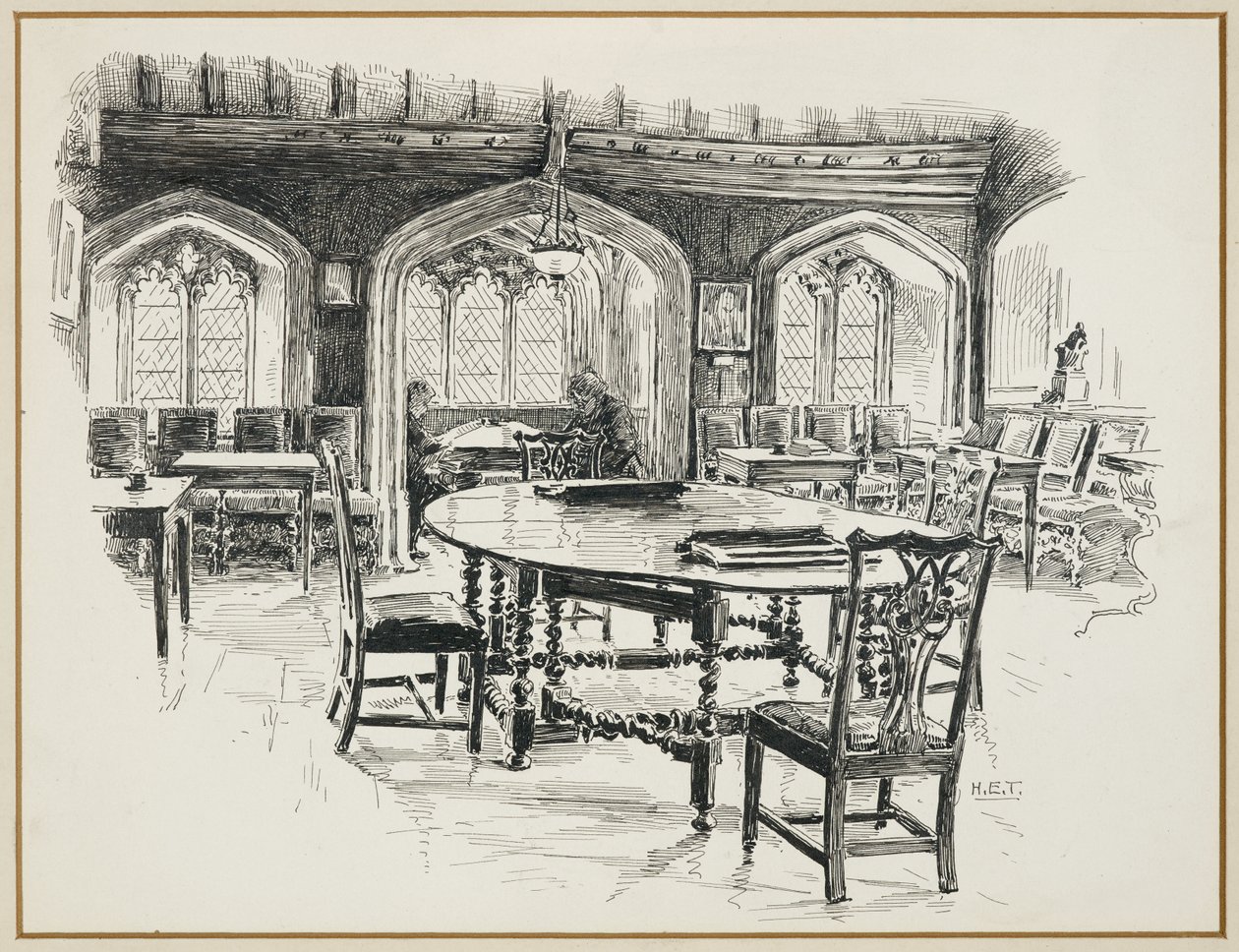 De Leeszaal, Chetham College door Henry Edward Tidmarsh