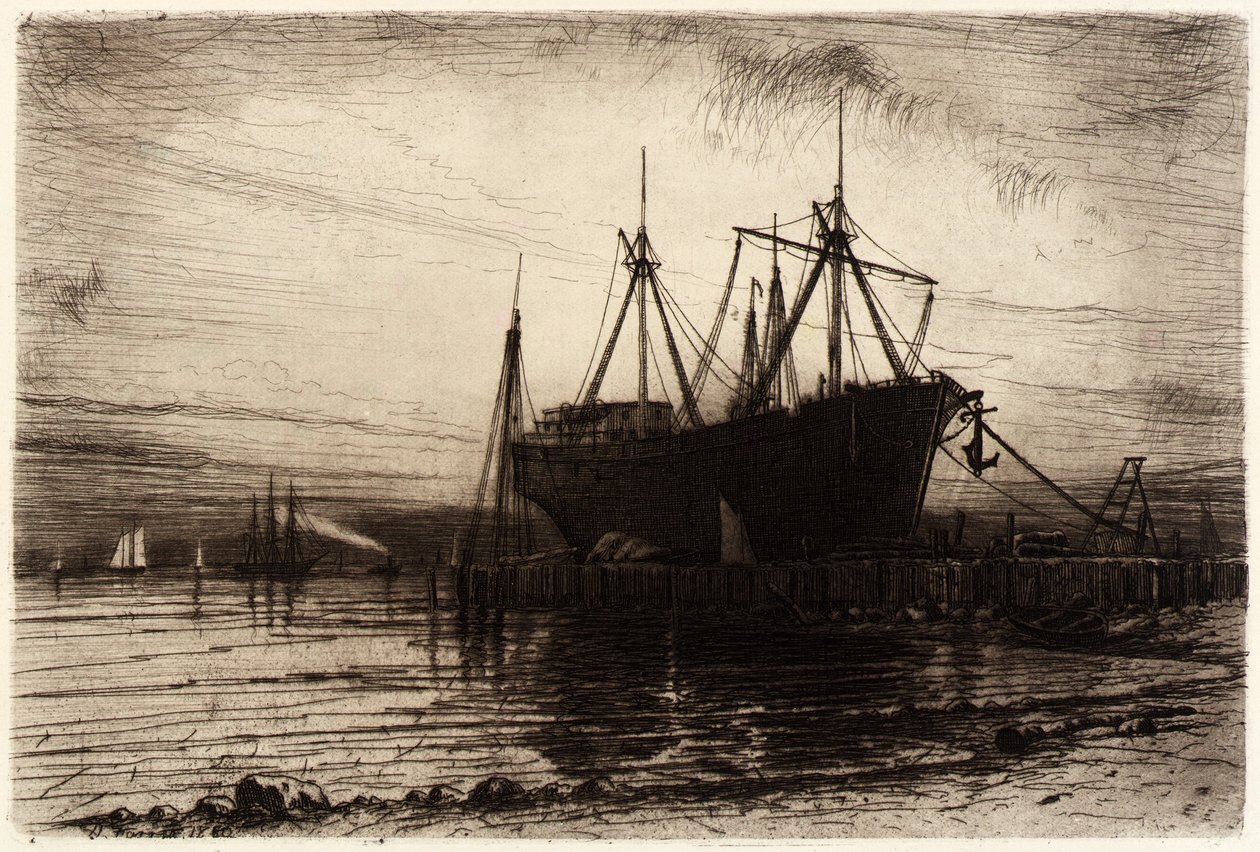 Zonsondergang, Gowanus-baai door Henry Farrer