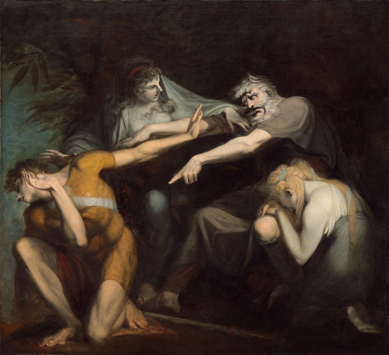 Oedipus vervloekt zijn zoon Polynices door Johann Heinrich Füssli