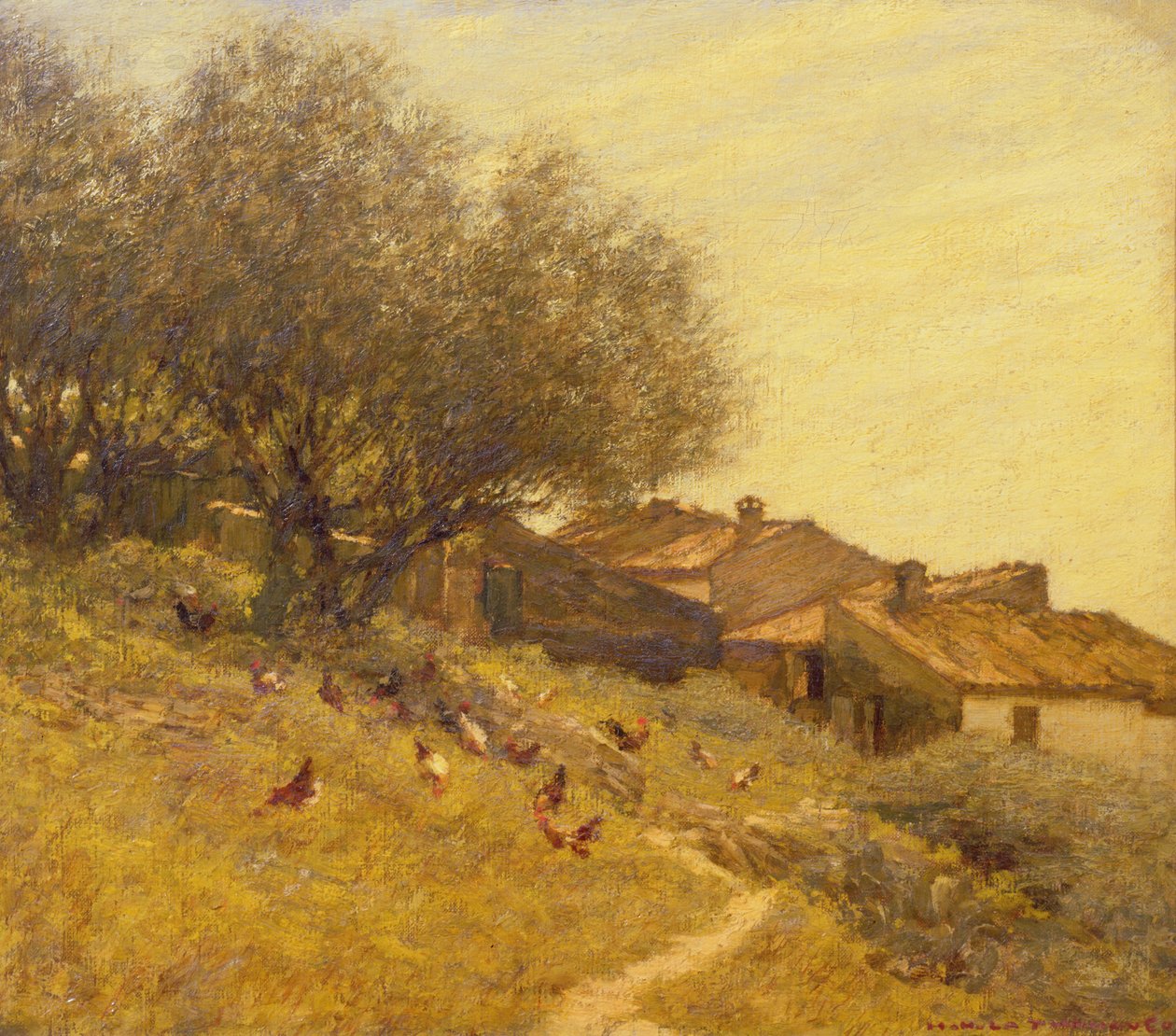 Een dorp op een heuvel in de Provence door Henry Herbert La Thangue