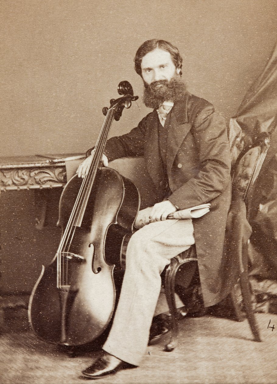 Portret van Alfredo Piatti door Henry Hering