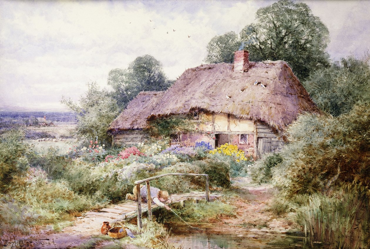 Visjes vangen in Eastbury, Berkshire door Henry John Sylvester Stannard