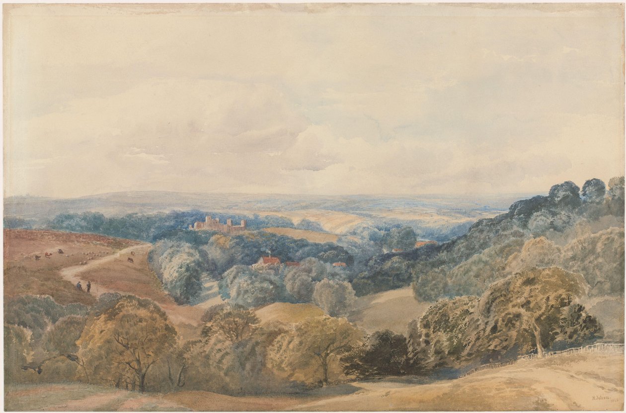Landschap met Crieff Castle door Henry Jutsum