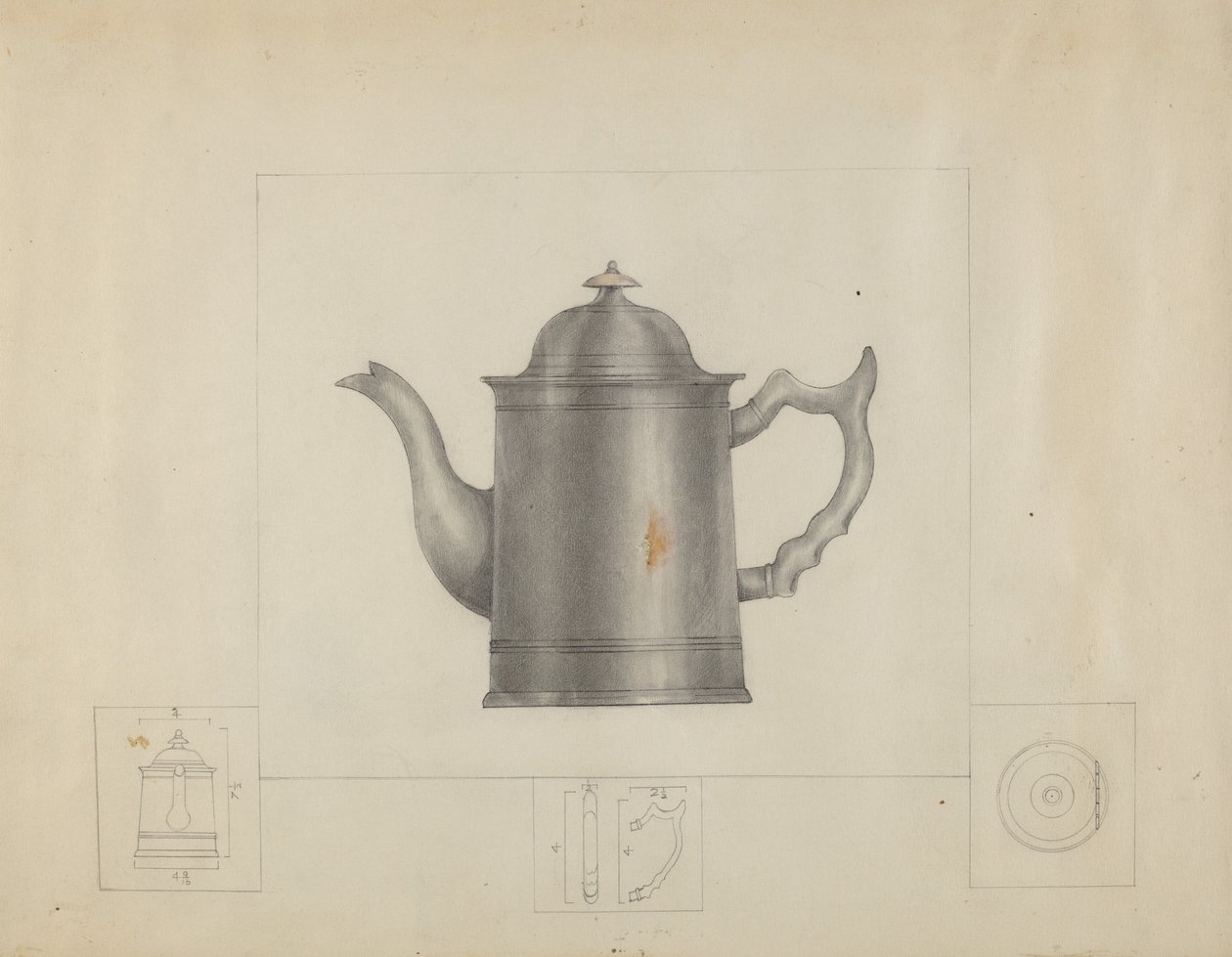 Tin Koffiepot door Henry Meyers