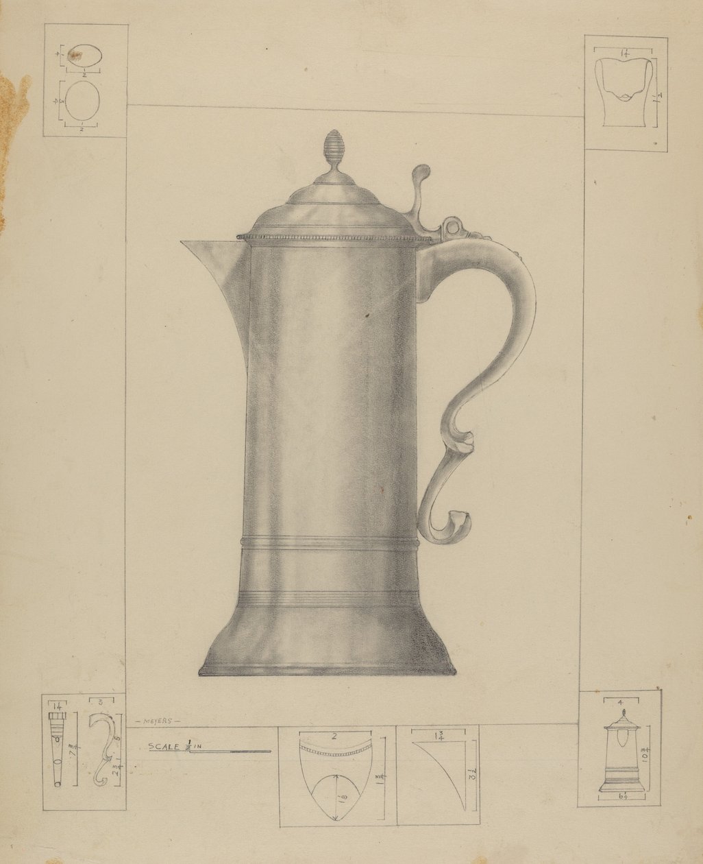Pewter Flagon door Henry Meyers