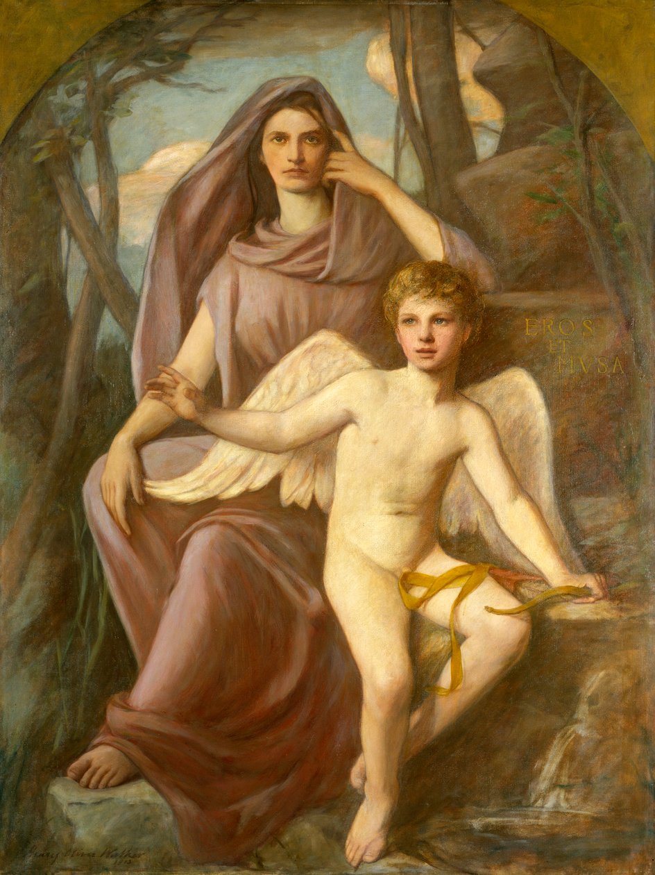 Eros en Musa door Henry Oliver Walker