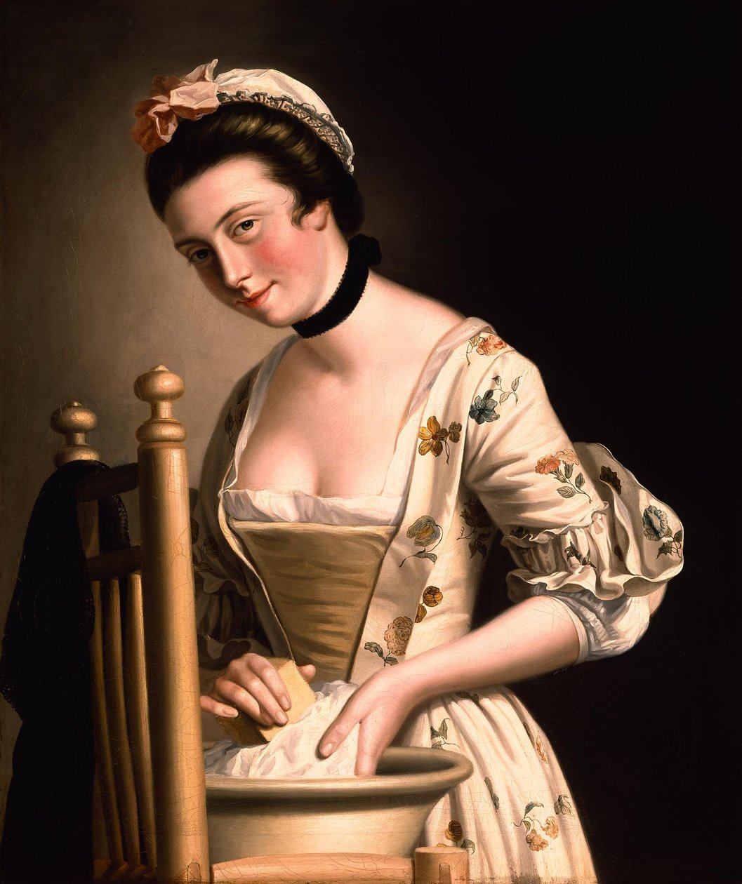 Een vrouw doet de was door Henry Robert Morland
