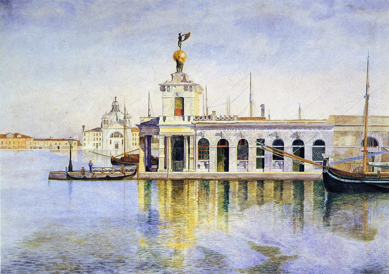 Venetië, de Dogana, 1874 door Henry Roderick Newman