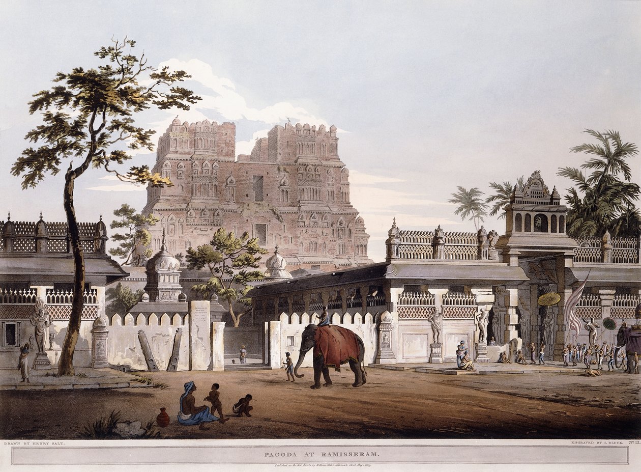 Pagode in Ramisseram, 1803 door Henry Salt