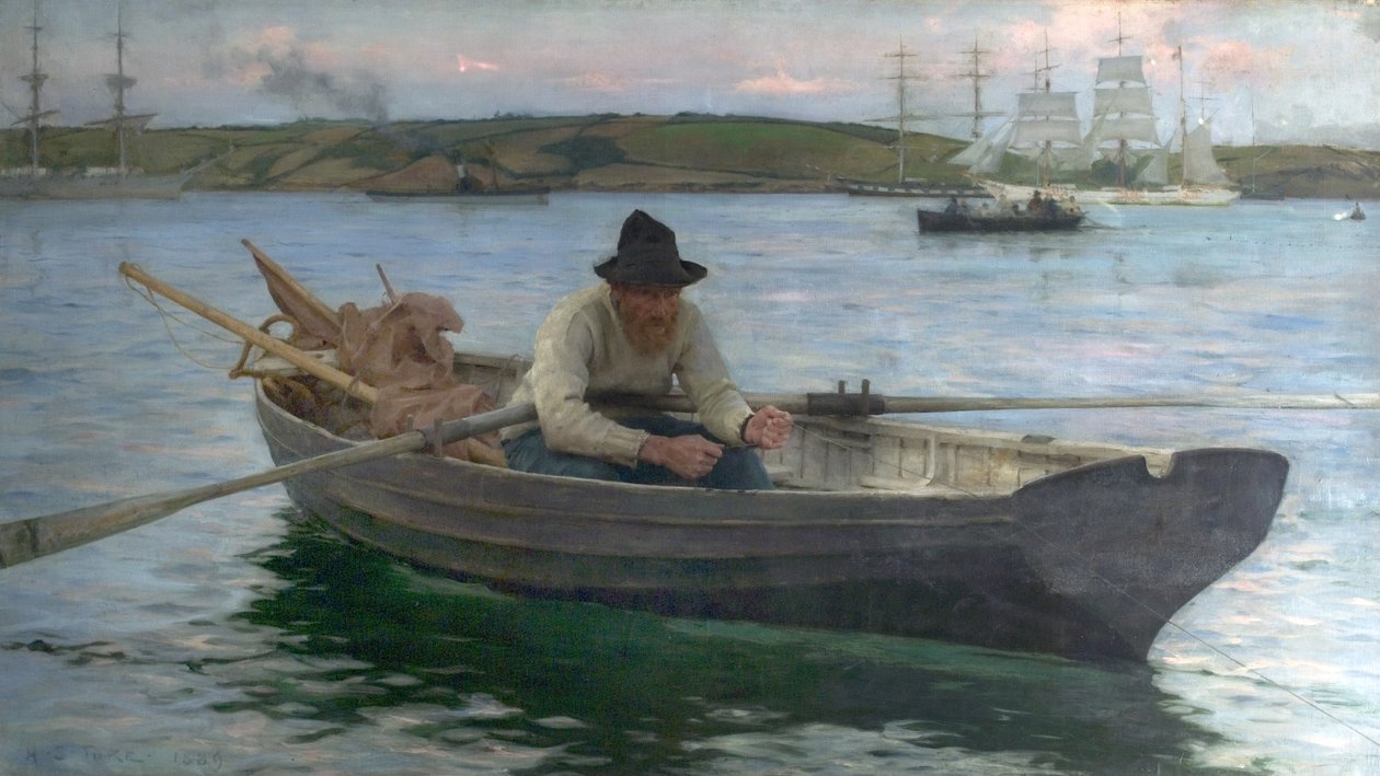 De visser, 1888-89 door Henry Scott Tuke
