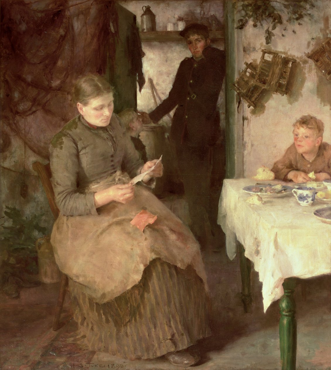 De Boodschap, 1890 door Henry Scott Tuke
