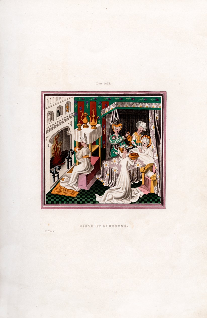 Geboorte van St. Edmund, 1433, 1843 door Henry Shaw