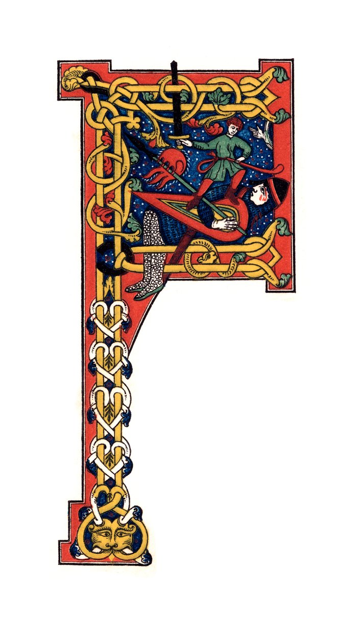 Initiaal letter F, 12e eeuw, 1843 door Henry Shaw