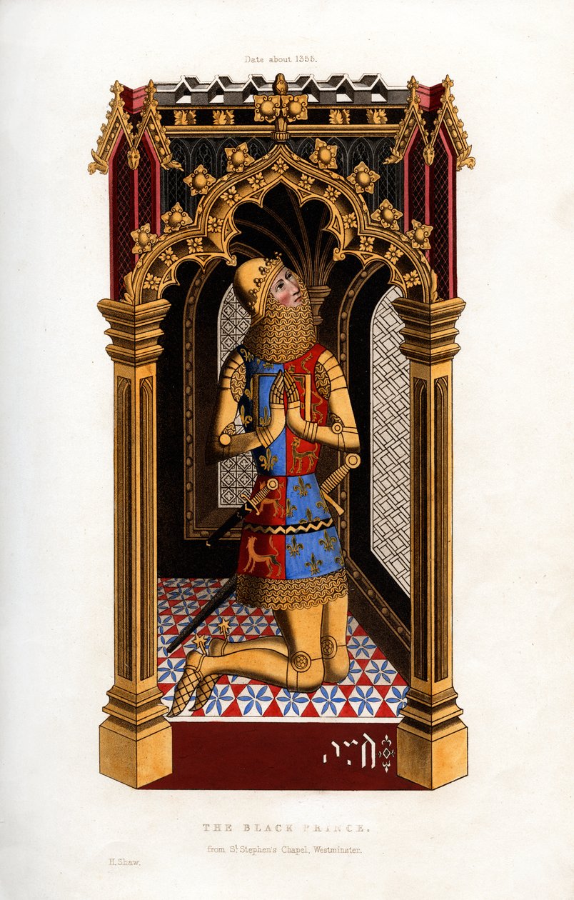De Zwarte Prins, ca. 1355, 1843 door Henry Shaw