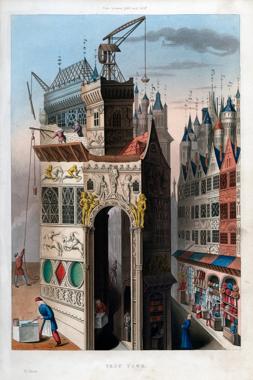 Troy Town, 1498-1515, 1843 door Henry Shaw