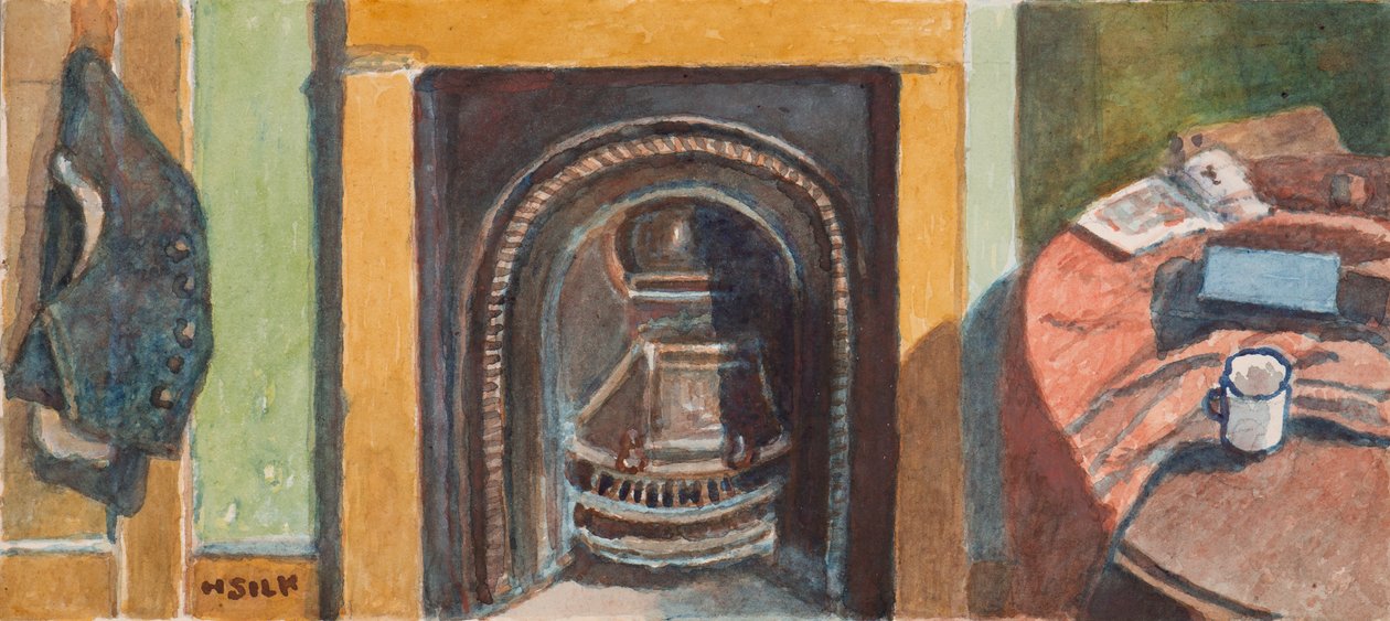 Open haard, c.1930 door Henry Silk