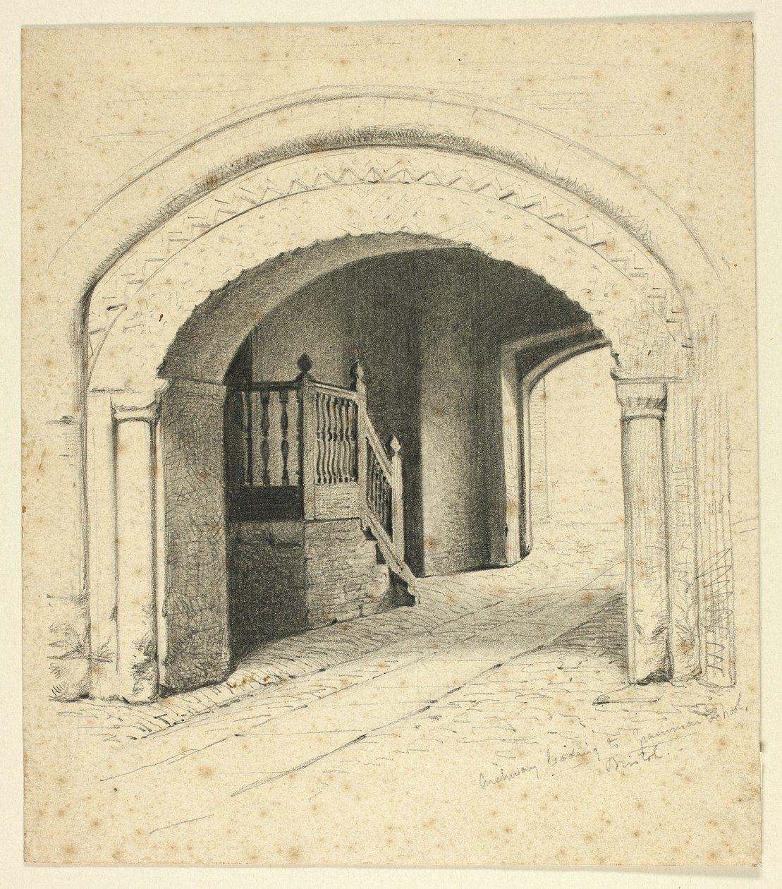 Archway naar Grammar School, Bristol door Henry Stacy Marks
